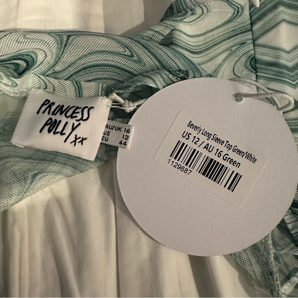 PRINCESS POLLY Beverly‎ Long Sleeve Corset Cropped Top Size 12 NWT - Picture 7 of 9